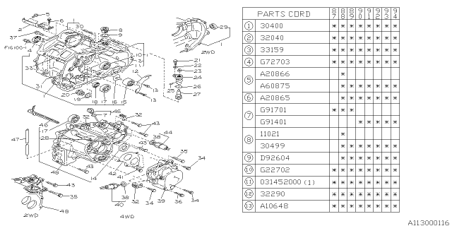 1987 Subaru Justy Manual Transmission Case Diagram 1