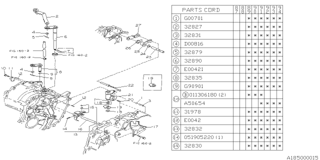 1989 Subaru Justy Gear Shift Control Diagram 1