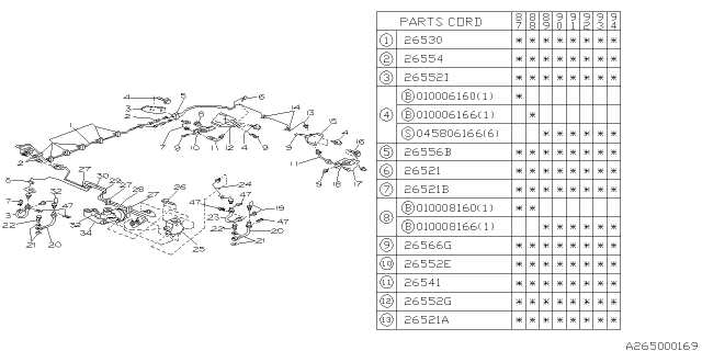 1993 Subaru Justy Brake Pipe Diagram for 725527580