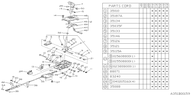 1991 Subaru Justy Back Up Backup Light Switch Diagram for 783241031