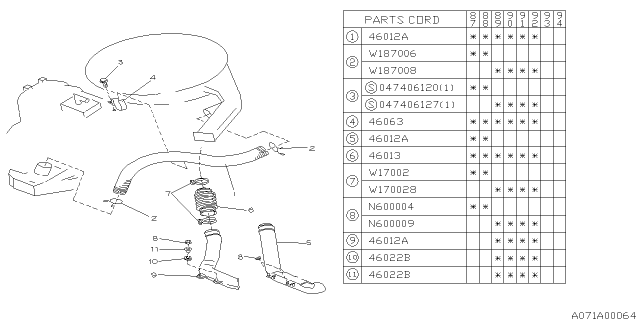 1989 Subaru Justy Air Intake Diagram 1