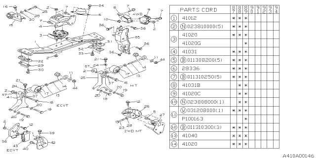 1990 Subaru Justy Engine Mounting Diagram 1