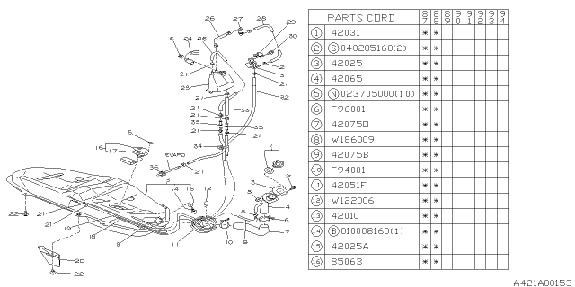 1987 Subaru Justy Hose Diagram for 805940010