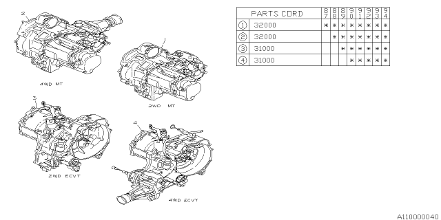 1991 Subaru Justy Manual Transmission Assembly Diagram