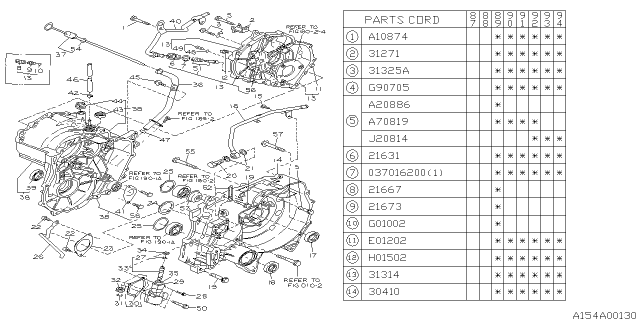 1991 Subaru Justy Automatic Transmission Case Diagram 1