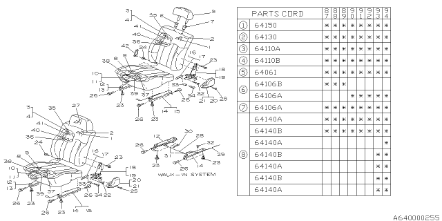 1988 Subaru Justy Front Seat Diagram 1