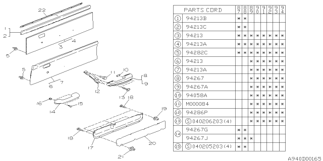 1991 Subaru Justy Inner Trim Diagram 5