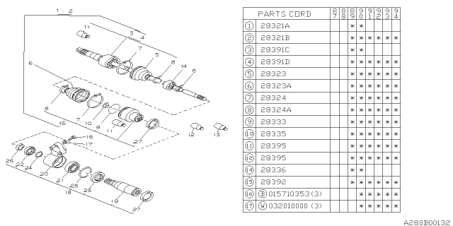 1994 Subaru Justy Front Axle Diagram 4