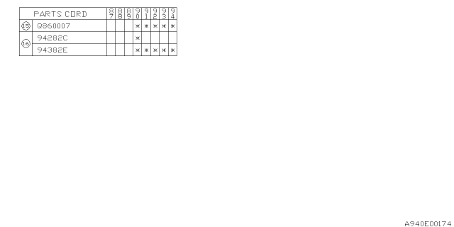 1993 Subaru Justy Inner Trim Diagram 8