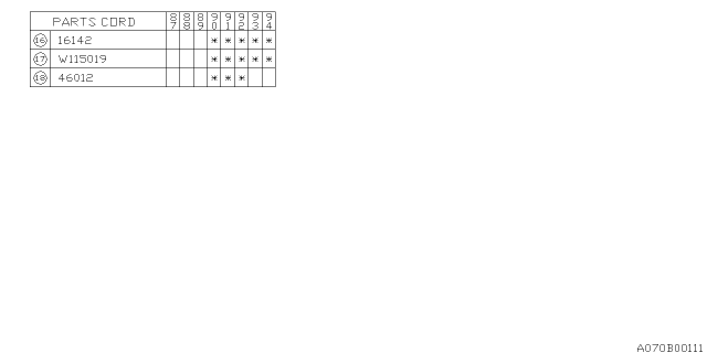 1993 Subaru Justy Air Cleaner & Element Diagram 4