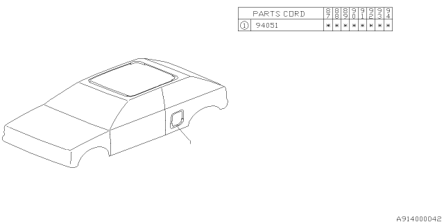 1993 Subaru Justy Outer Garnish Diagram