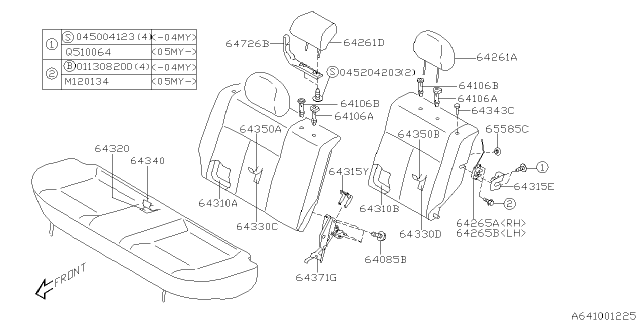 2002 Subaru Impreza Rear Seat Diagram 1