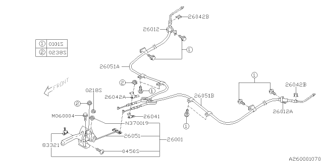 2004 Subaru Impreza STI Parking Brake System Diagram