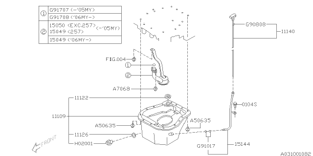 2007 Subaru Impreza STI Oil Pan Diagram