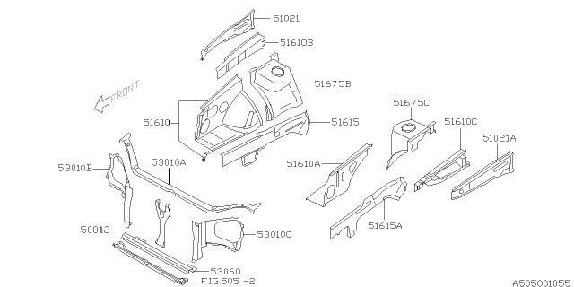 2002 Subaru Impreza WRX Body Panel Diagram 5