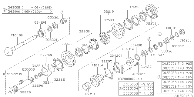 2006 Subaru Impreza STI Drive Pinion Shaft Diagram 3