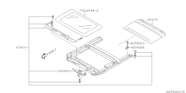 2006 Subaru Impreza WRX Sun Roof Diagram 1