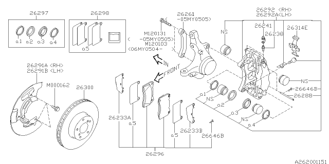 2005 Subaru Impreza WRX Front Brake Diagram 5