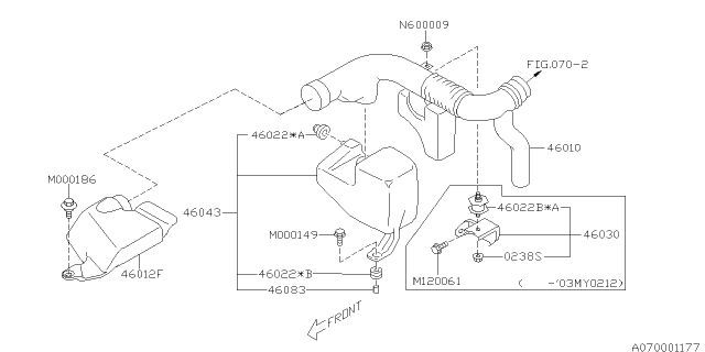 2004 Subaru Impreza STI Air Cleaner & Element Diagram 5