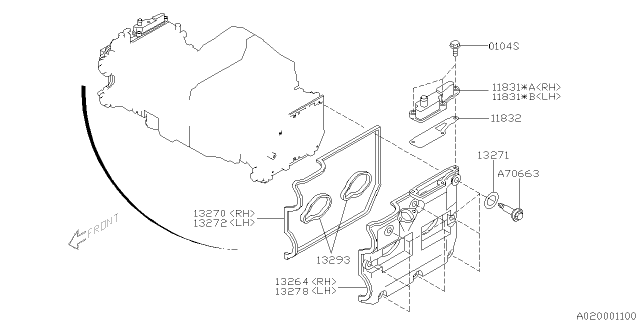 2006 Subaru Impreza STI Rocker Cover Diagram 1