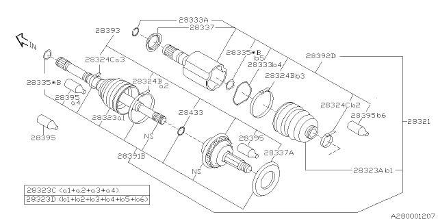 2004 Subaru Impreza WRX Front Axle Diagram 3