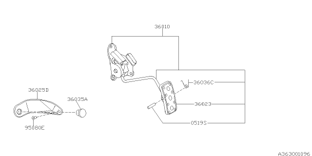 2005 Subaru Impreza STI Pedal System Diagram 4