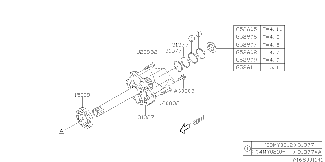 2007 Subaru Impreza STI Automatic Transmission Oil Pump Diagram 1