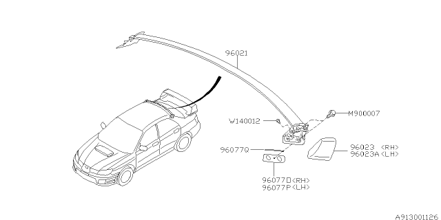 2005 Subaru Impreza Protector Diagram 2