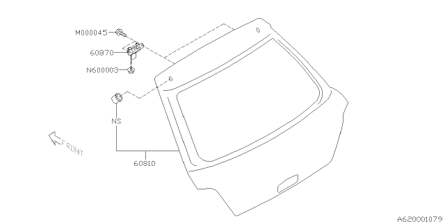 2005 Subaru Impreza WRX Back Door Panel Diagram