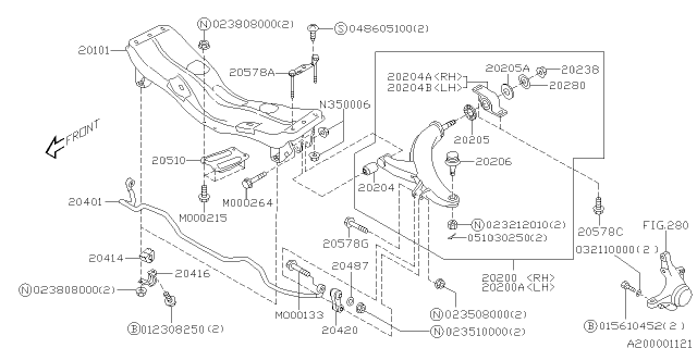 2006 Subaru Impreza STI Front Suspension Diagram 3