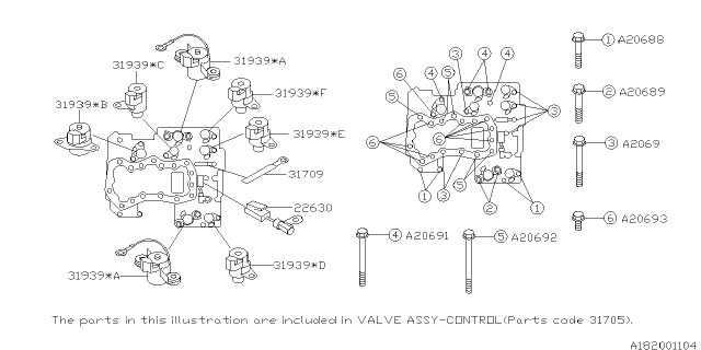 2002 Subaru Impreza WRX Control Valve Diagram 1