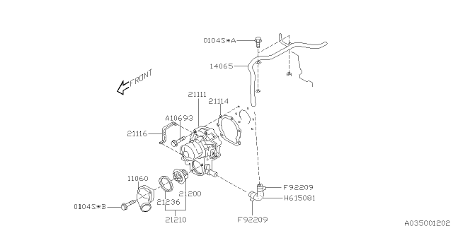 2007 Subaru Impreza WRX Water Pump Diagram 1