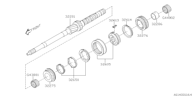 2006 Subaru Impreza STI Main Shaft Diagram 1