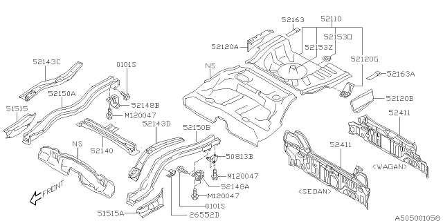 2006 Subaru Impreza STI Body Panel Diagram 3