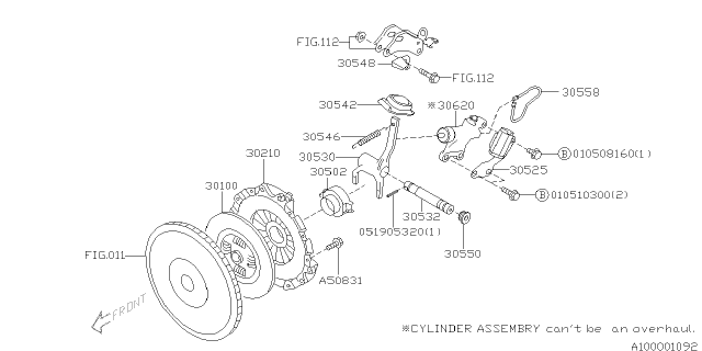 2005 Subaru Impreza WRX Manual Transmission Clutch Diagram 2