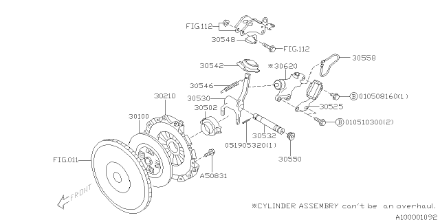 2005 Subaru Impreza STI Manual Transmission Clutch Diagram 2