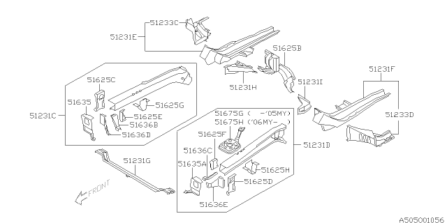 51231FE001 Genuine Subaru Radiator Frame Complete, Lower