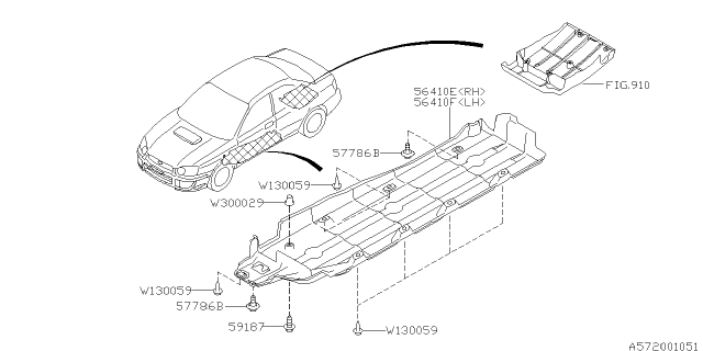 2007 Subaru Impreza WRX Under Cover & Exhaust Cover Diagram 4