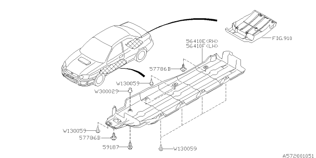 2006 Subaru Impreza Under Cover & Exhaust Cover Diagram 4