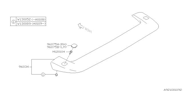 2005 Subaru Impreza STI Roof Spoiler Diagram for 96031FE000BW