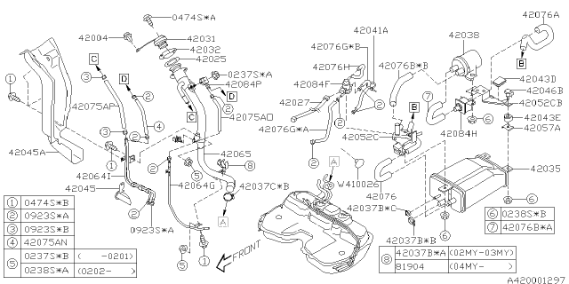 2004 Subaru Impreza STI Fuel Piping Diagram 1