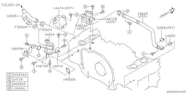 2007 Subaru Impreza WRX Duct Air Suction Diagram for 14865AA002