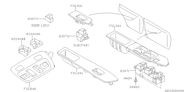 2004 Subaru Impreza STI Switch - Power Window Diagram 1