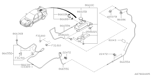 2005 Subaru Impreza Motor & Pump Assembly Diagram for 86611FE010