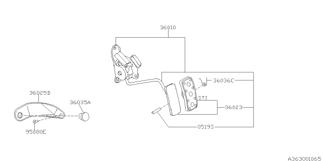 2005 Subaru Impreza STI Pedal System Diagram 2