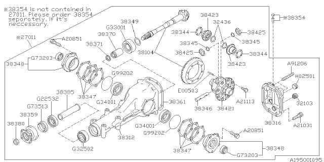 2002 Subaru Impreza WRX Differential - Individual Diagram 2