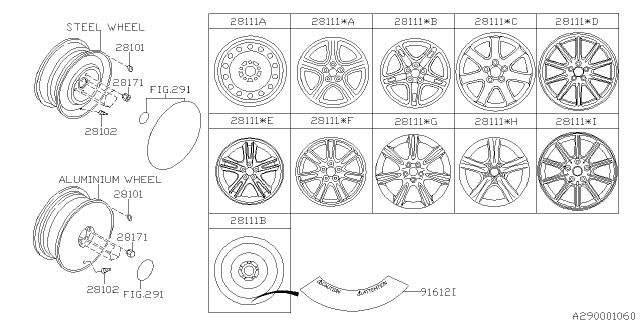 2006 Subaru Impreza WRX Disk Wheel Diagram