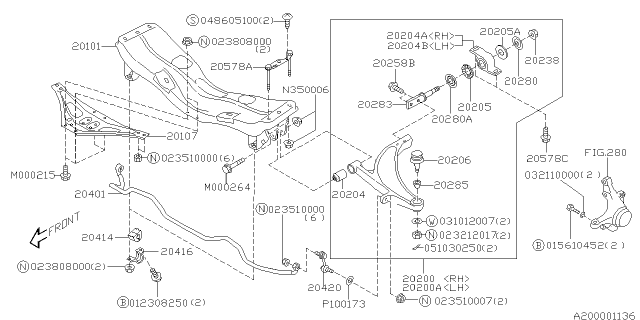 2007 Subaru Impreza Front Suspension Diagram 5