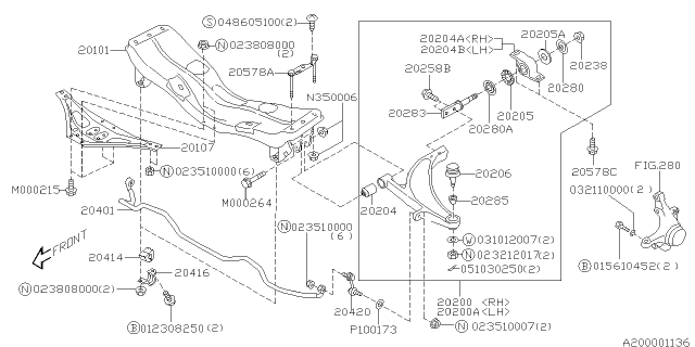 2006 Subaru Impreza STI Front Suspension Diagram 6