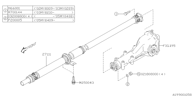 2004 Subaru Impreza Propeller Shaft Diagram